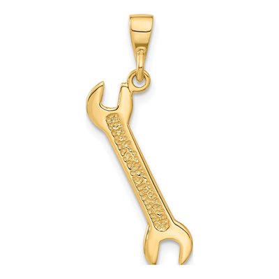 10K Yellow Gold Wrench Pendant – view 5