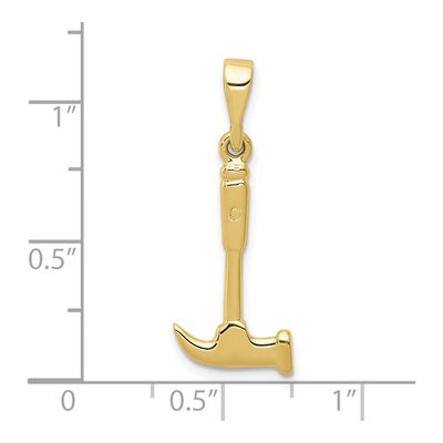 10K Yellow Gold Hammer Pendant – view 4