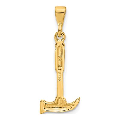 10K Yellow Gold Hammer Pendant – view 5