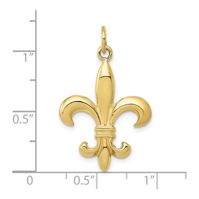10K Yellow Gold Fleur de Lis 3-D Pendant – view 4
