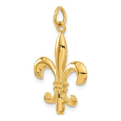 10K Yellow Gold Fleur de Lis 3-D Pendant – view 6