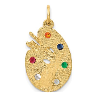 10K Yellow Gold CZ Artist's Palette Charm – view 5