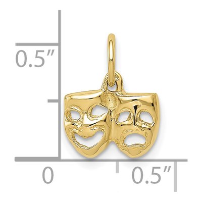 10K Yellow Gold Comedy Tragedy Theater Charm – view 4
