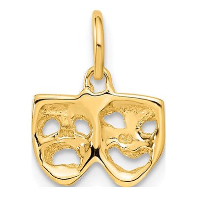 10K Yellow Gold Comedy Tragedy Theater Charm – view 5