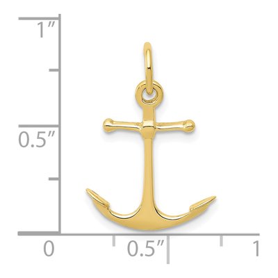 10K Yellow Gold Anchor Pendant – view 4