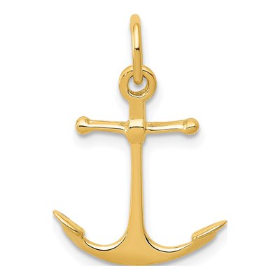 10K Yellow Gold Anchor Pendant