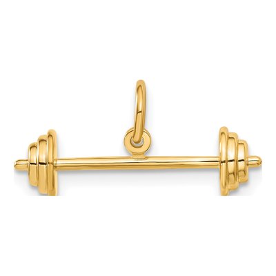 10K Yellow Gold Barbell Pendant