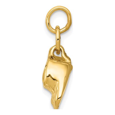 10K Yellow Gold 3-D Baby Shoes Pendant – view 2