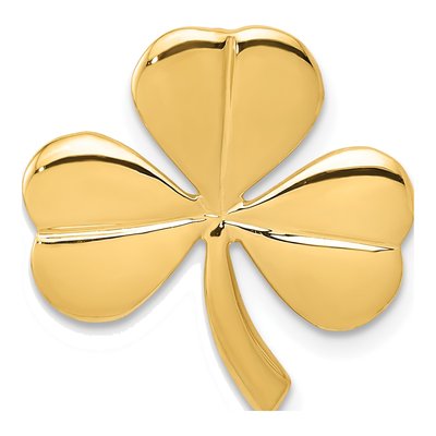 10K Yellow Gold Shamrock Slide Pendant