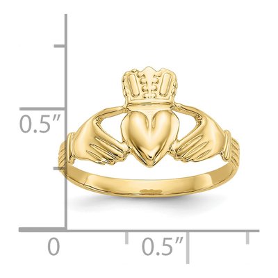 10K Yellow Gold Claddagh Ring – view 4