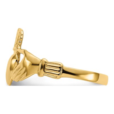 10K Yellow Gold Claddagh Ring – view 5