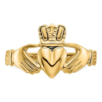 10K Yellow Gold Claddagh Ring – view 6
