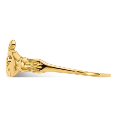 10K Yellow Gold Claddagh Baby Ring – view 3