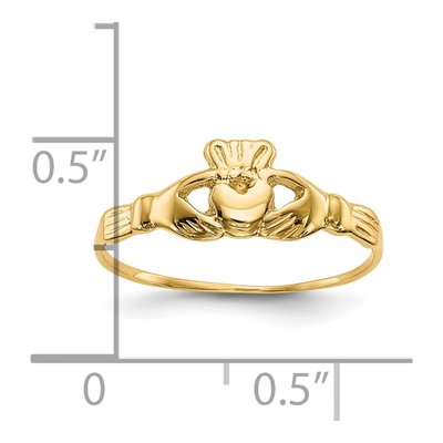 10K Yellow Gold Claddagh Baby Ring – view 4