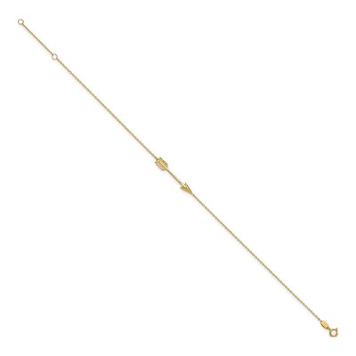 10K Yellow Gold Arrow Anklet – view 2
