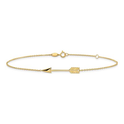 10K Yellow Gold Arrow Anklet – view 3