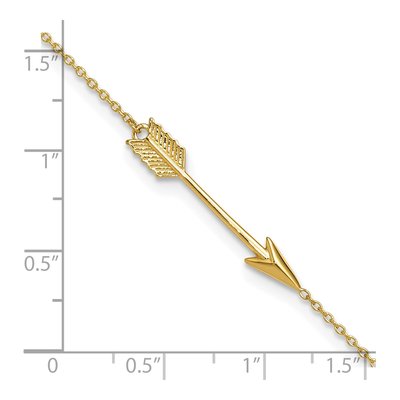 10K Yellow Gold Arrow Anklet – view 4