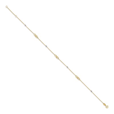 10K Two-Tone Gold Infinity Anklet – view 2