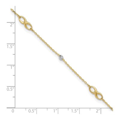10K Two-Tone Gold Infinity Anklet – view 4