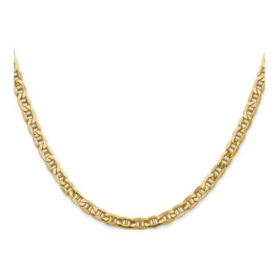 10K Yellow Gold 4mm Semi-Solid Anchor Chain – view 2