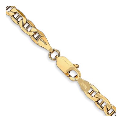 10K Yellow Gold 4mm Semi-Solid Anchor Chain – view 3