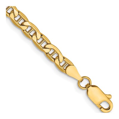 10K Yellow Gold 4mm Anchor Chain Bracelet | Italy