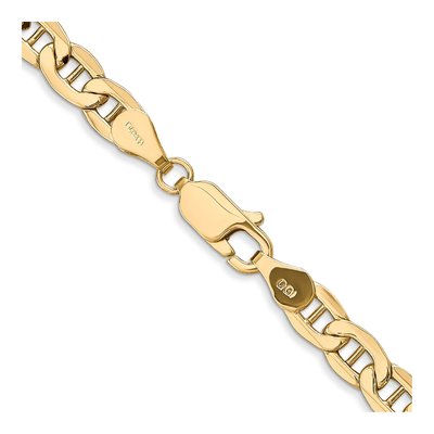 10K Yellow Gold 4.75mm Semi-Solid Anchor Chain – view 3