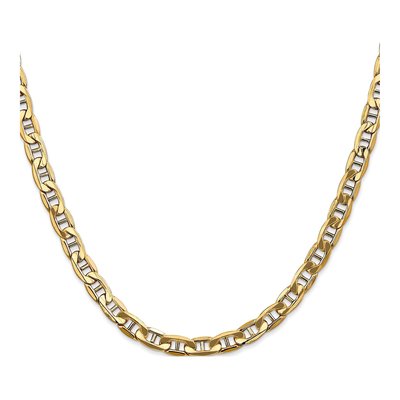 10K Yellow Gold 5.5mm Semi-Solid Anchor Chain – view 2