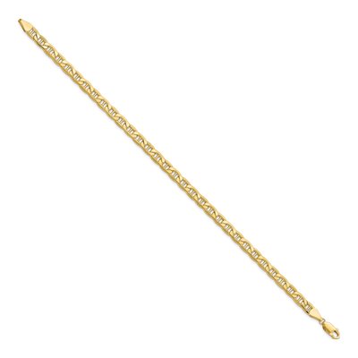 10K Yellow Gold 5.5mm Semi-Solid Anchor Chain Anklet – view 2
