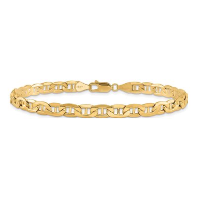 10K Yellow Gold 5.5mm Semi-Solid Anchor Chain Anklet – view 3