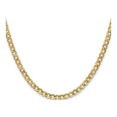 10K Yellow Gold 4.3mm Semi-Solid Curb Chain – view 2