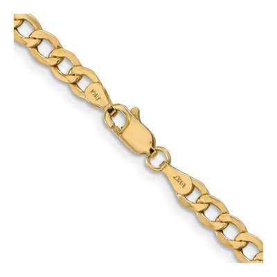 10K Yellow Gold 4.3mm Semi-Solid Curb Chain – view 3