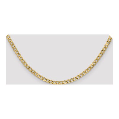 10K Yellow Gold 4.3mm Semi-Solid Curb Chain – view 4