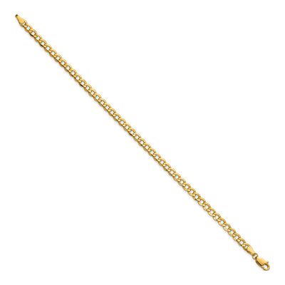 10K Yellow Gold 4.3mm Semi-Solid Curb Chain Bracelet – view 2
