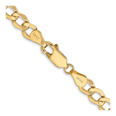 10K Yellow Gold 5.25mm Semi-Solid Curb Chain – view 3