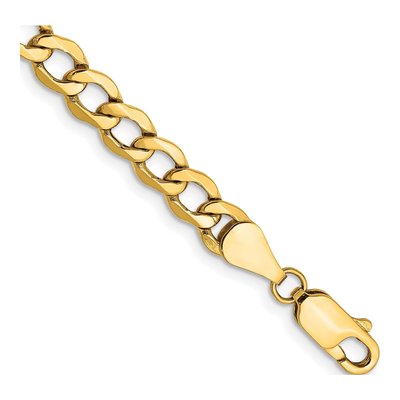 10K Yellow Gold 5.25mm Semi-Solid Curb Chain Bracelet