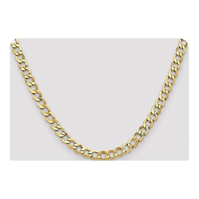 10K Yellow Gold 6.5mm Semi-Solid Curb Chain – view 4