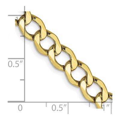 10K Yellow Gold 6.5mm Semi-Solid Curb Chain – view 5