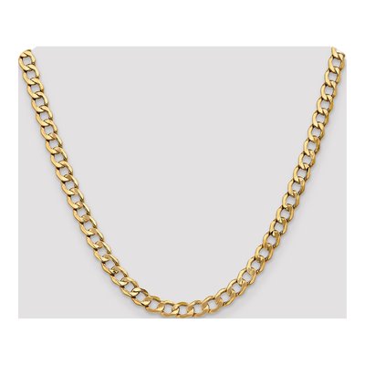 10K Yellow Gold 7mm Semi-Solid Curb Chain – view 5