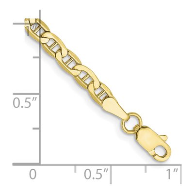 10K Yellow Gold 3.2mm Semi-Solid Anchor Chain Bracelet – view 2
