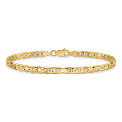 10K Yellow Gold 3.2mm Semi-Solid Anchor Chain Bracelet – view 3