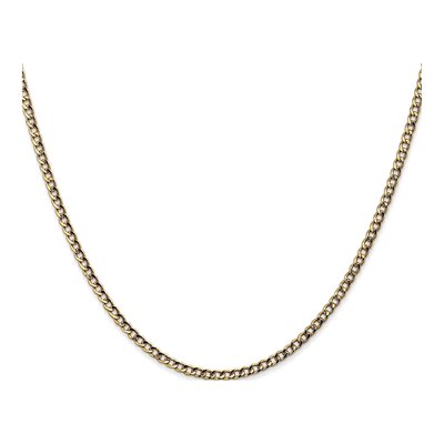 10K Yellow Gold 2.5mm Semi-Solid Curb Chain – view 2