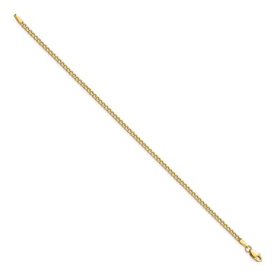 10K Yellow Gold 2.5mm Semi-Solid Curb Chain Bracelet – view 2