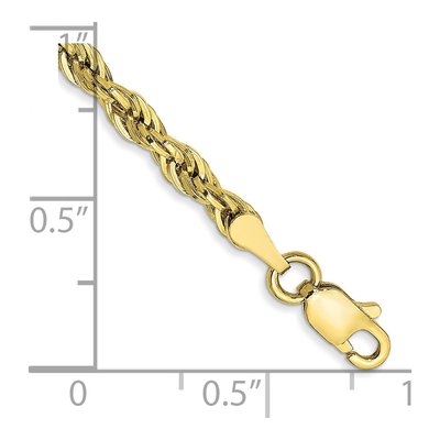 10K Yellow Gold 3mm Rope Chain Anklet – view 2