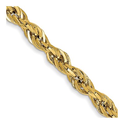 10K Yellow Gold 2.8mm Semi-Solid Rope Chain