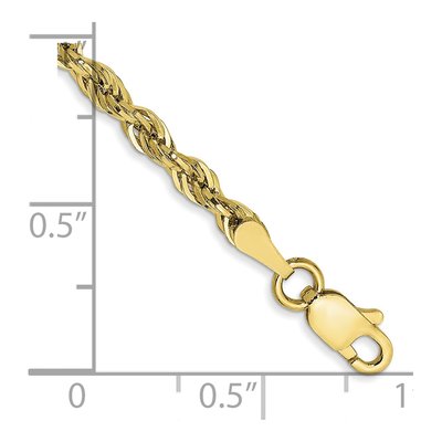 10K Yellow Gold 2.8mm Semi-Solid Rope Chain Bracelet – view 2