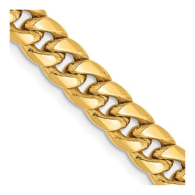 10K Yellow Gold 6mm Semi-Solid Miami Cuban Chain