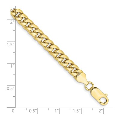 10K Yellow Gold 6mm Semi-Solid Miami Cuban Chain Bracelet – view 3