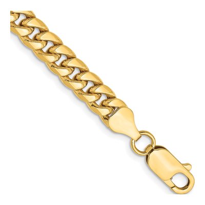10K Yellow Gold 6mm Semi-Solid Miami Cuban Chain Bracelet