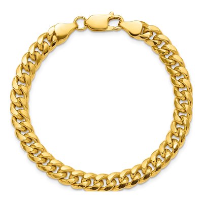 10K Yellow Gold 6.75mm Semi-Solid Miami Cuban Chain Bracelet – view 5